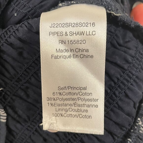 New Veronica Beard Kelsey Smocked Plaid Mini Shirtdress Navy White sz 6 $448 - Picture 8 of 9